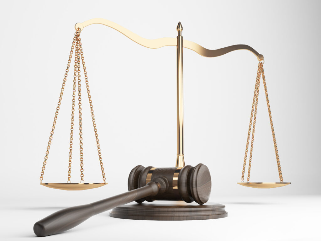 Justice scales gavel